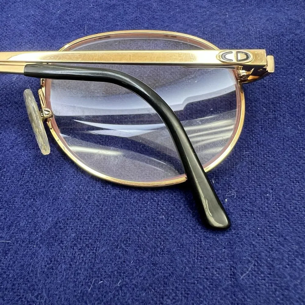Vtg 80S Christian Dior Frames Only Austria 2778 Gold W Marbled Decor 51-19-135